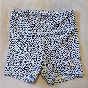 Women's Black and White Patterned Shorts